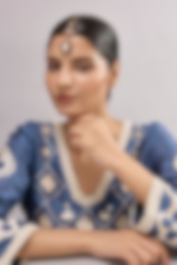 Gold Finish Kundan Polki & Red Stone Maangtikka by Auraa Trends at Pernia's Pop Up Shop