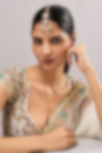 Gold Finish Kundan Polki & Red Stone Maangtikka by Auraa Trends at Pernia's Pop Up Shop