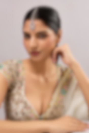 White Finish Zircon Maangtikka by Auraa Trends at Pernia's Pop Up Shop