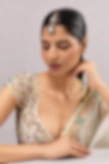 Gold Finish Kundan Polki & Green Stone Maangtikka by Auraa Trends at Pernia's Pop Up Shop