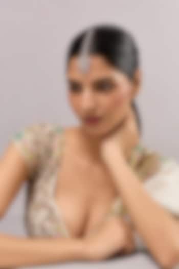 White Finish Zircon Maangtikka by Auraa Trends at Pernia's Pop Up Shop