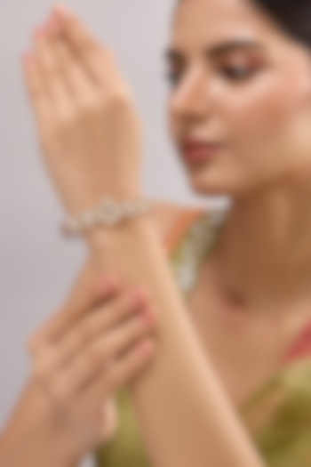 White Finish Kundan Polki Bracelet by Auraa Trends at Pernia's Pop Up Shop