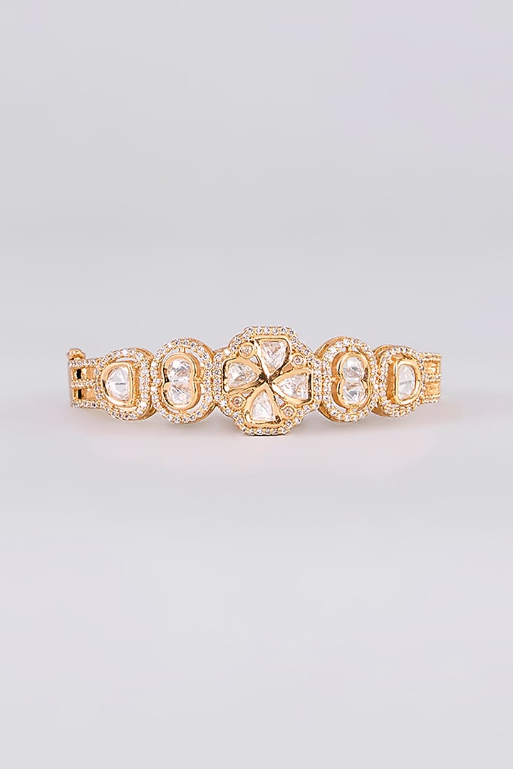 White Finish Kundan Polki Bracelet by Aura Trends at Pernia's Pop Up Shop