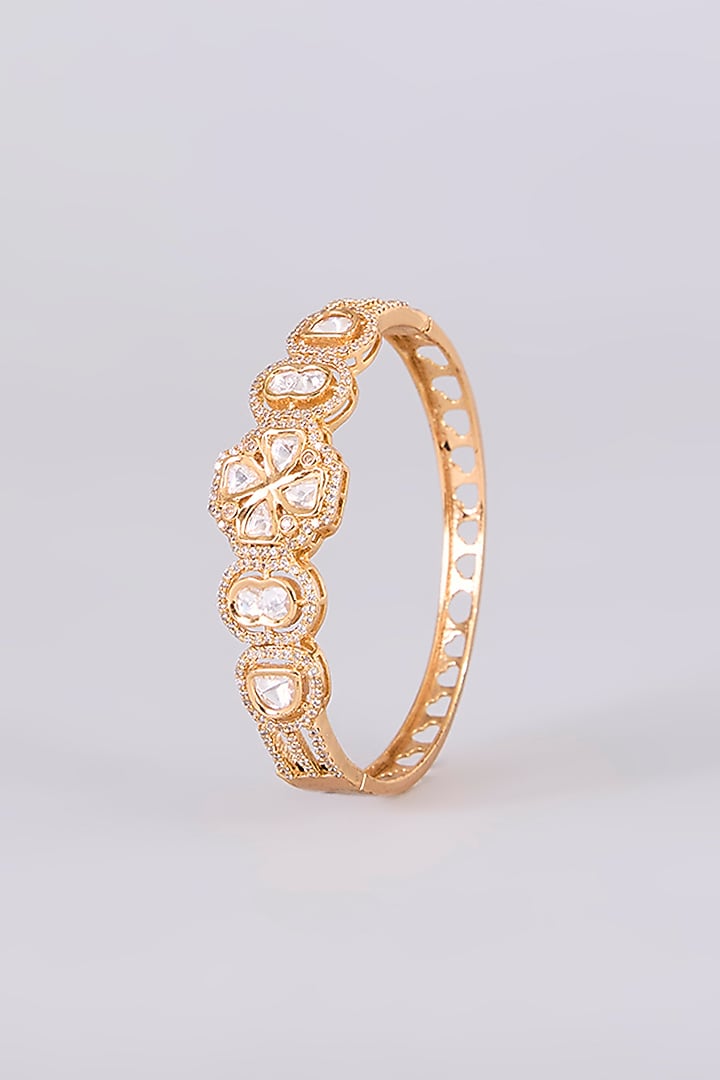 White Finish Kundan Polki Bracelet by Aura Trends at Pernia's Pop Up Shop