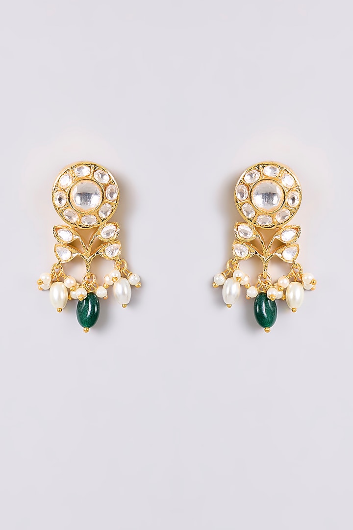 Gold Finish Kundan Polki & Multi-Colored Necklace Set by Aura Trends at Pernia's Pop Up Shop
