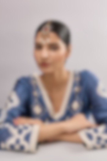 Gold Finish Kundan Polki & Red Stone Maangtikka by Auraa Trends at Pernia's Pop Up Shop