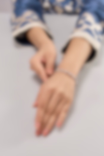 White Finish Zircon Bracelet by Auraa Trends at Pernia's Pop Up Shop