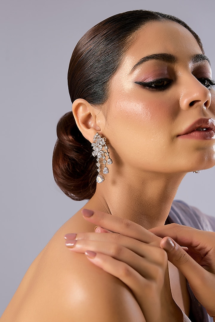 Two-Tone Finish Multi-Colored Stone Dangler Earrings by Aura Trends at Pernia's Pop Up Shop