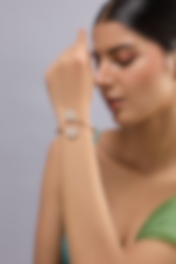 White Finish Kundan Polki Bracelet by Auraa Trends at Pernia's Pop Up Shop