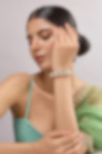 White Finish Kundan Polki Bracelet by Auraa Trends at Pernia's Pop Up Shop