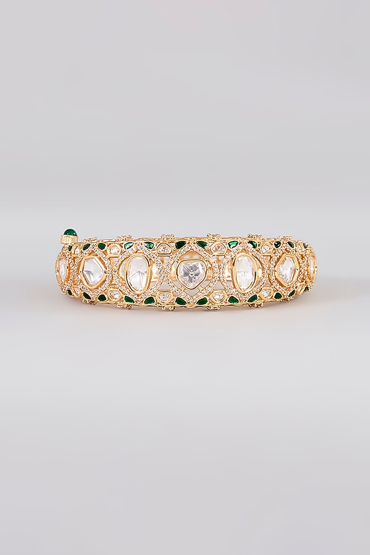 White Finish Kundan Polki Bracelet by Aura Trends at Pernia's Pop Up Shop