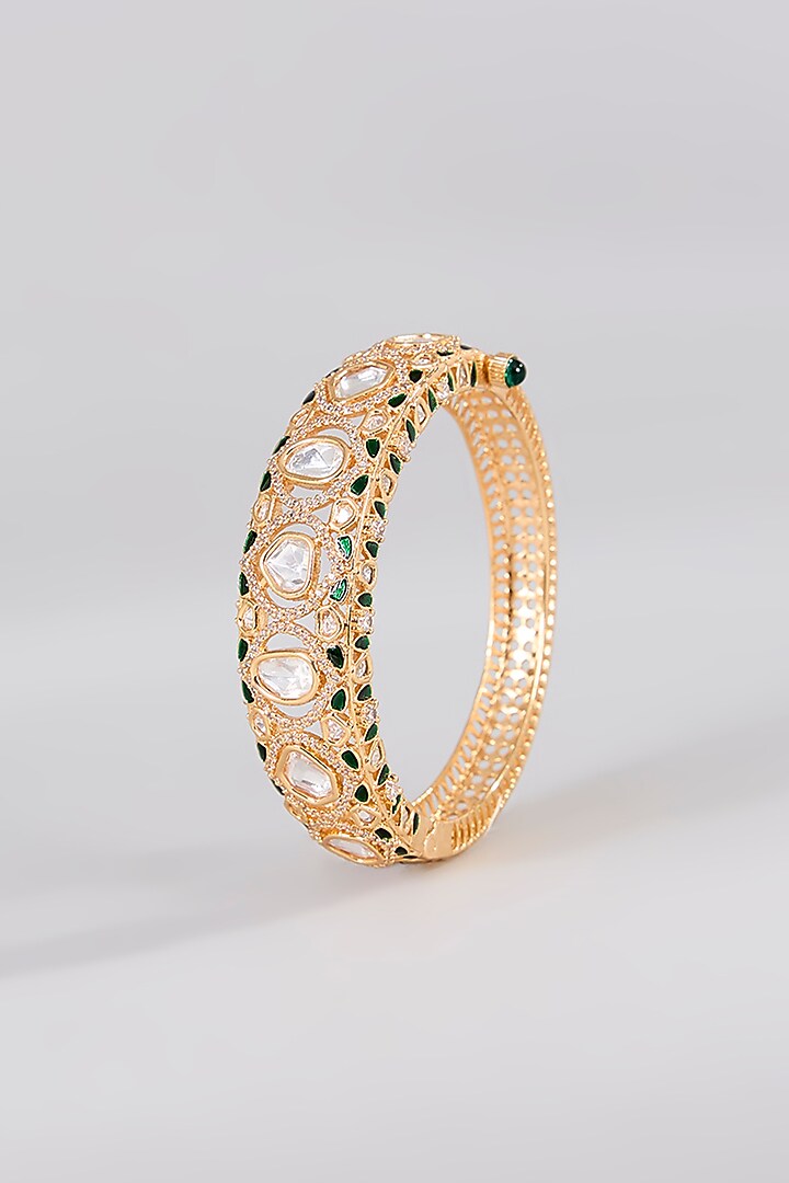 White Finish Kundan Polki Bracelet by Aura Trends at Pernia's Pop Up Shop
