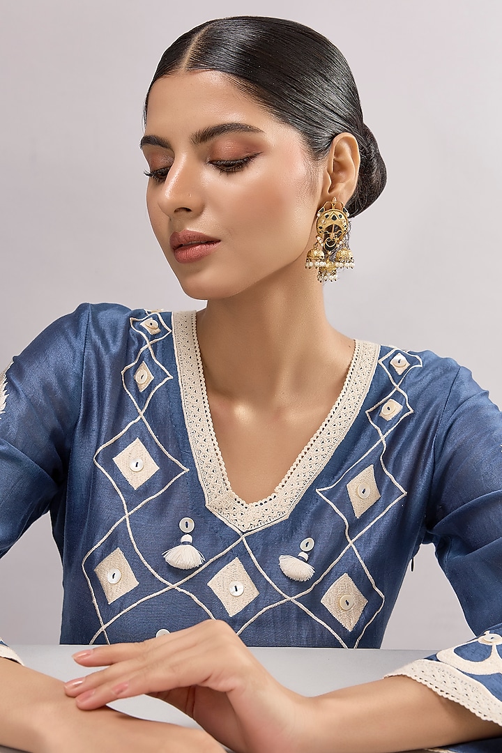 Two-Tone Finish Multi-Colored Stone Chandbali Earrings by Auraa Trends at Pernia's Pop Up Shop