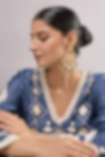 Two-Tone Finish Multi-Colored Stone Chandbali Earrings by Auraa Trends at Pernia's Pop Up Shop