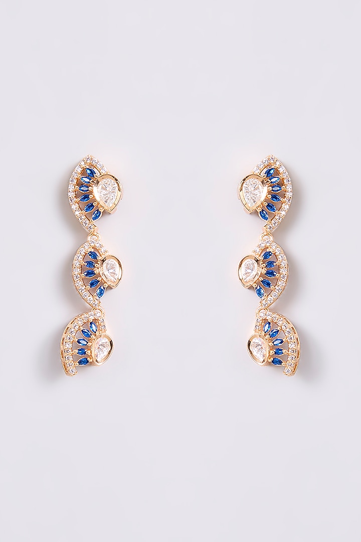Gold Finish Kundan Polki Necklace Set by Aura Trends at Pernia's Pop Up Shop