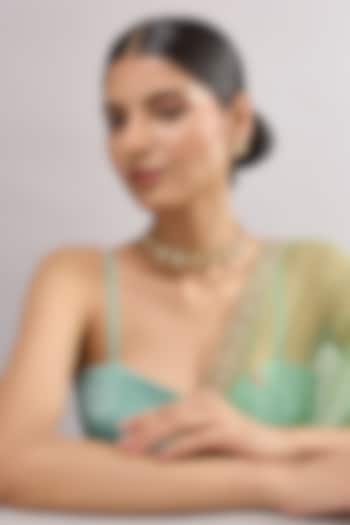 Gold Finish Kundan Polki Necklace Set by Auraa Trends at Pernia's Pop Up Shop