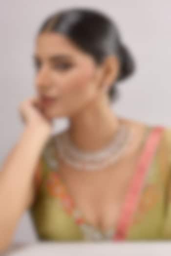 Gold Finish Kundan Polki Necklace Set by Auraa Trends at Pernia's Pop Up Shop