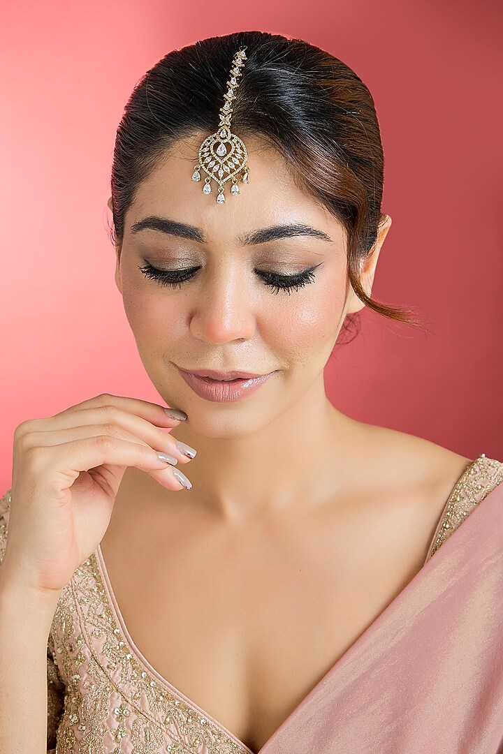 Black Rhodium Finish Kundan Polki Maangtikka by Aura Trends at Pernia's Pop Up Shop