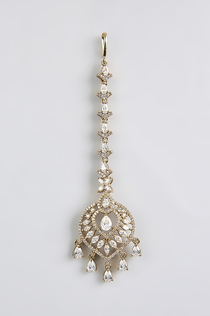 Black Rhodium Finish Kundan Polki Maangtikka by Aura Trends at Pernia's Pop Up Shop