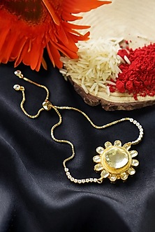 Gold Plated Bracelet With Adjustable Clasp by Auraa Trends-SEND RAKHIS TO AUSTRALIA