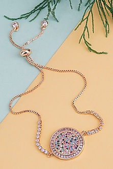 Gold Plated Adjustable Bracelet by Auraa Trends-SEND RAKHIS TO USA