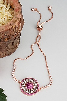 Rose Gold Finish Bracelet With Ajustable Clasp by Auraa Trends-SEND RAKHIS TO UK