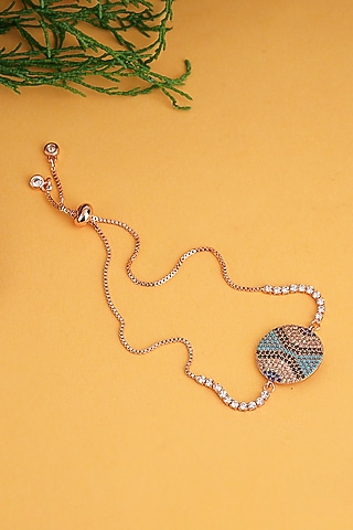 Rose Gold Finish Rakhi Having Ajustable Clasp by Aura Trends