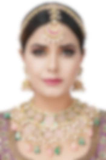Gold Plated Kundan Necklace Set by Auraa Trends at Pernia's Pop Up Shop