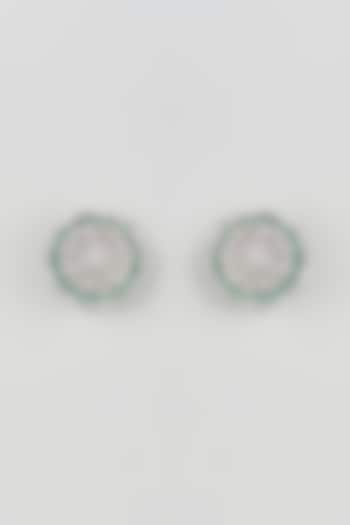 Silver Finish Cubic Zirconia & Emerald Stone Ring by Aura Trends at Pernia's Pop Up Shop