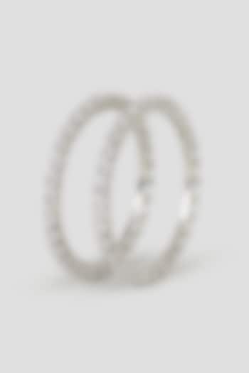 Silver Finish Cubic Zirconia Bangles (Set Of 2) by Aura Trends at Pernia's Pop Up Shop