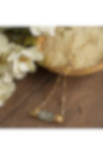 Gold Finish Bracelet Rakhi With Semi-Precious Agate Stone by Auraa Trends at Pernia's Pop Up Shop