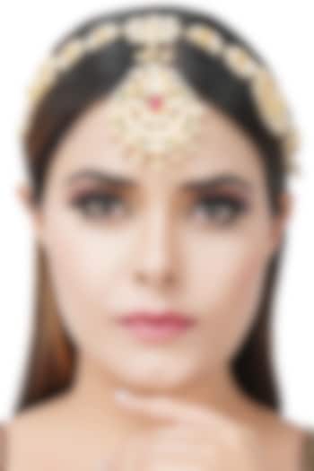 Gold Plated Kundan Polki Matha Patti by Auraa Trends at Pernia's Pop Up Shop