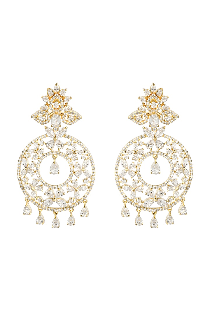 Gold Finish Diamond Earrings by Aura Trends at Pernia's Pop Up Shop