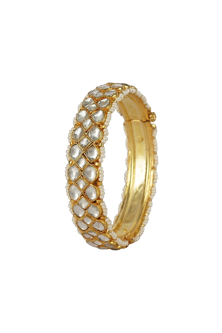 Gold Plated Kundan Polki Bangles by Aura Trends at Pernia's Pop Up Shop