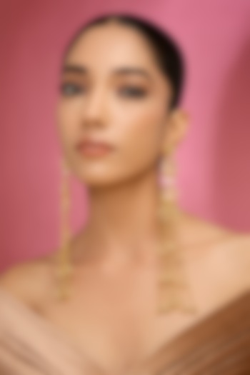 Gold Finish Kundan Polki Dangler Earrings by Auraa Trends at Pernia's Pop Up Shop