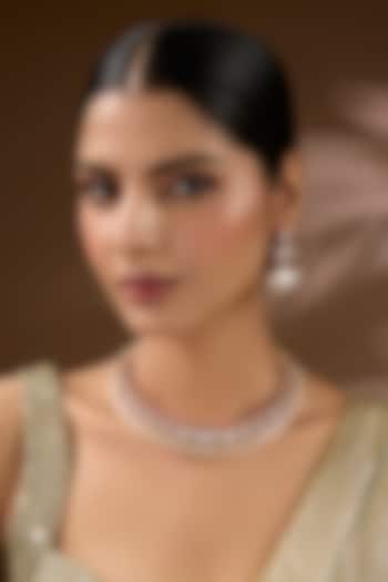 Gold Finish Kundan Polki & Ruby Stone Choker Necklace Set by Auraa Trends at Pernia's Pop Up Shop