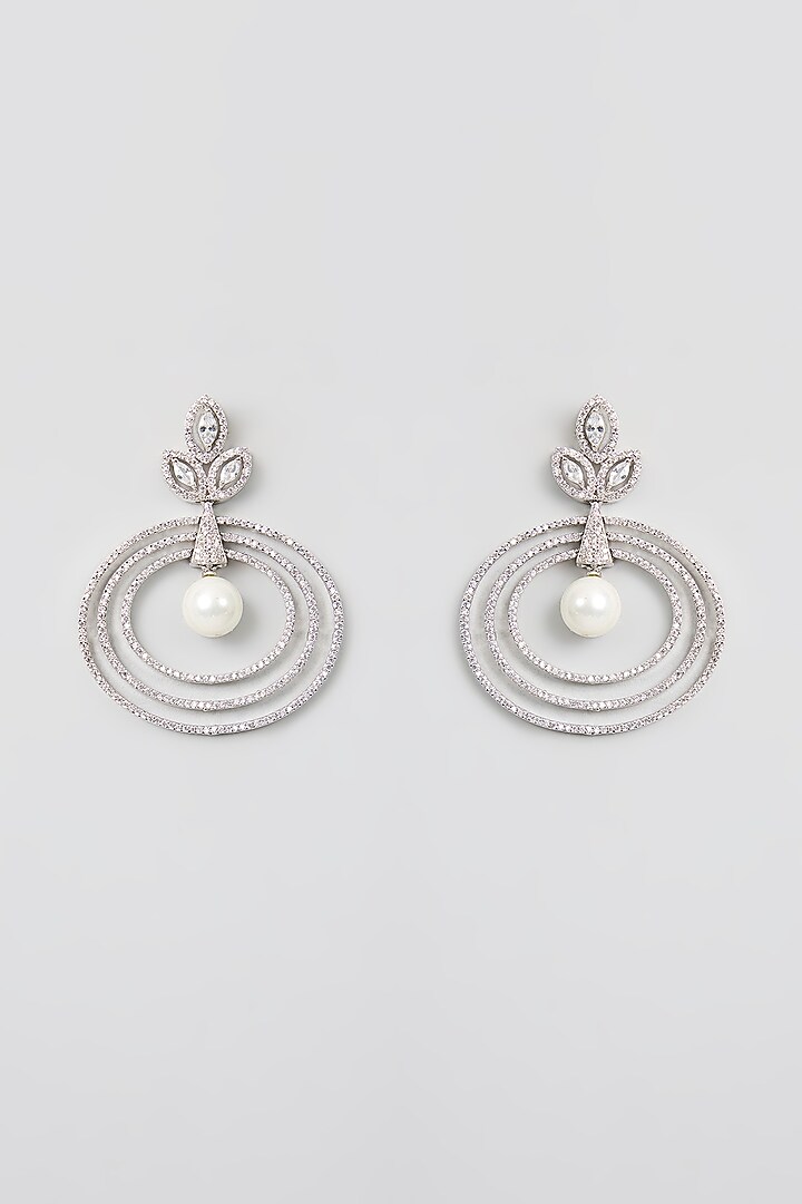 Gold Finish Kundan Polki Chandbali Earrings by Aura Trends at Pernia's Pop Up Shop