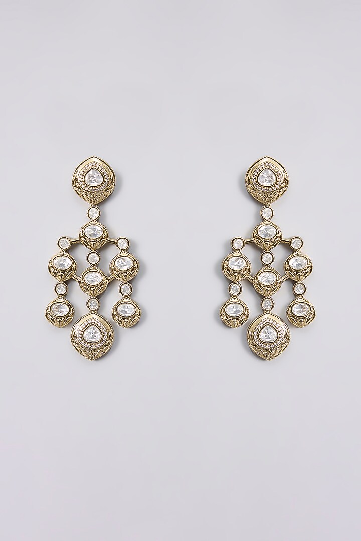 Gold Finish Kundan Polki & Pearl Necklace Set by Aura Trends at Pernia's Pop Up Shop