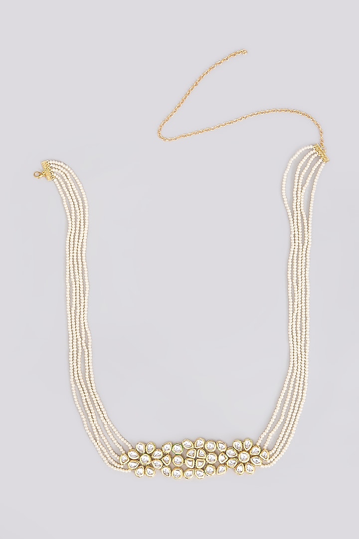Silver Finish Kundan Polki & Crystal Kamarbandh by Aura Trends at Pernia's Pop Up Shop