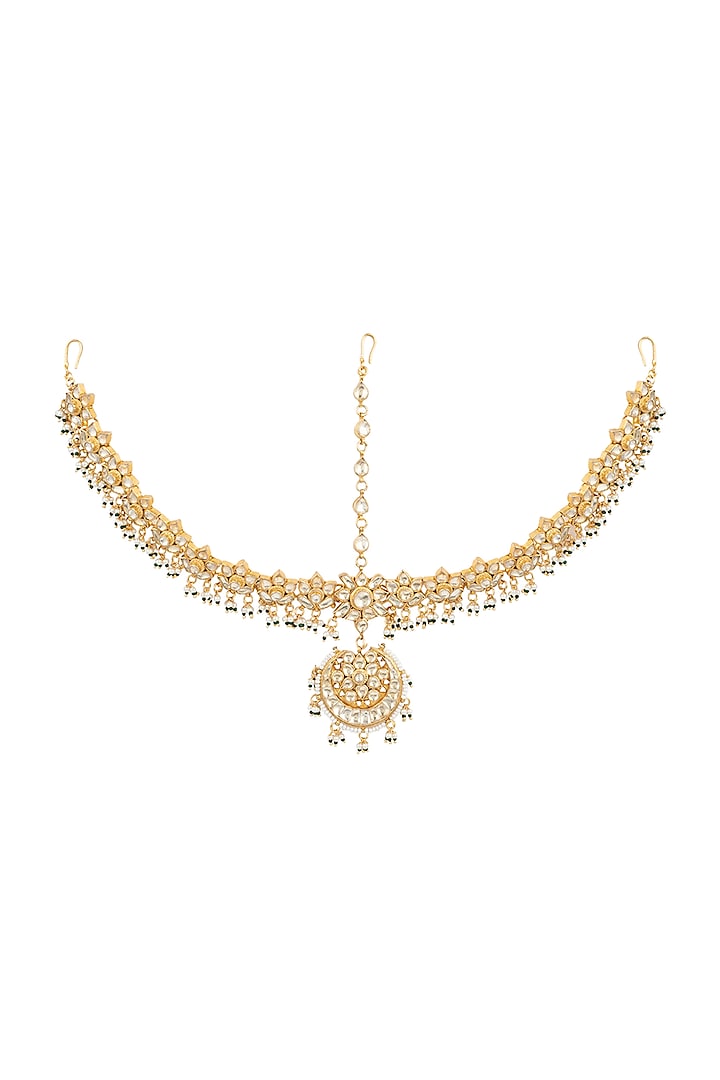 Gold Plated Pearls Matha Patti by Auraa Trends