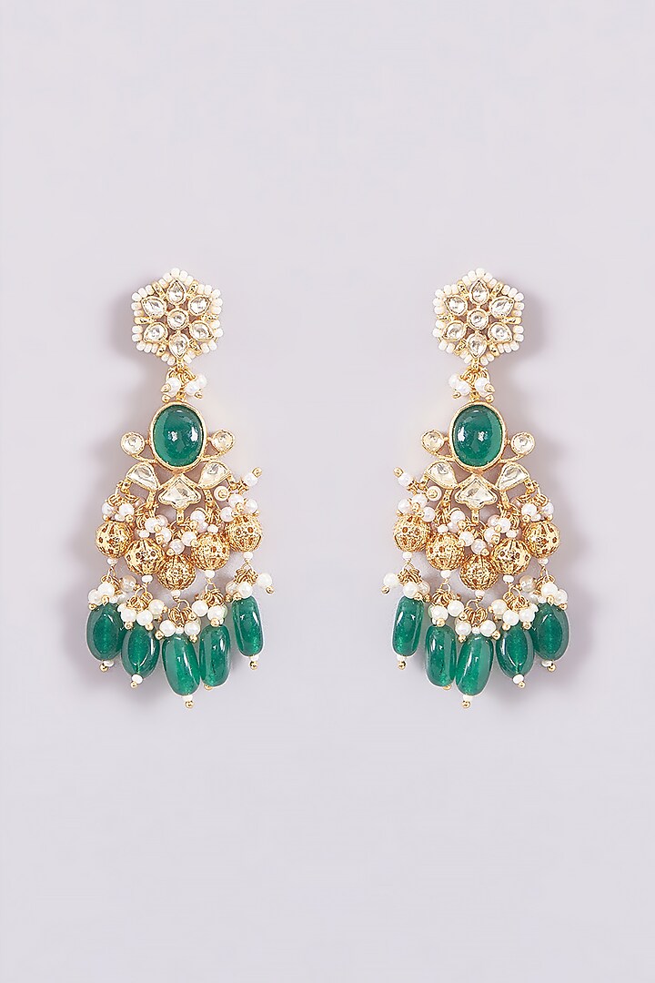 Gold Plated Kundan Polki Choker Necklace Set by Aura Trends at Pernia's Pop Up Shop