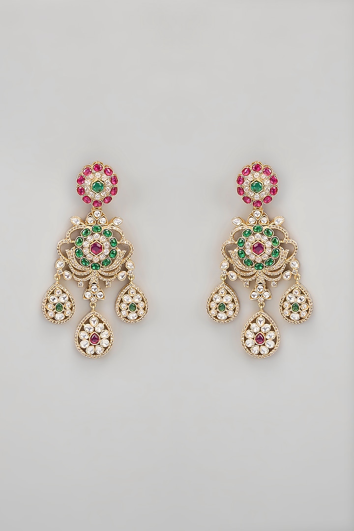 Two Tone Finish Kundan Polki & Beaded Necklace Set by Aura Trends at Pernia's Pop Up Shop