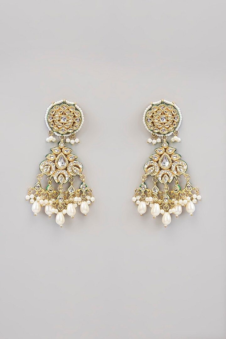 Two Tone Finish Kundan Polki & Beaded Necklace Set by Aura Trends at Pernia's Pop Up Shop