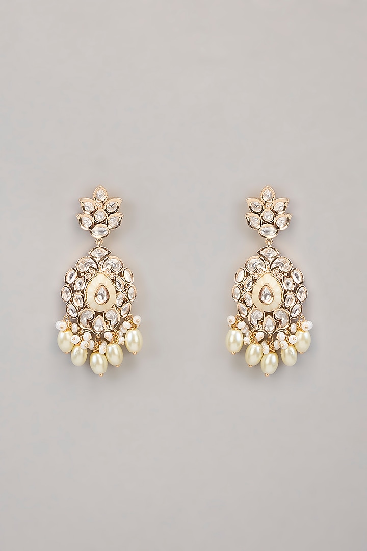 Two Tone Finish Kundan Polki & Beaded Necklace Set by Aura Trends at Pernia's Pop Up Shop