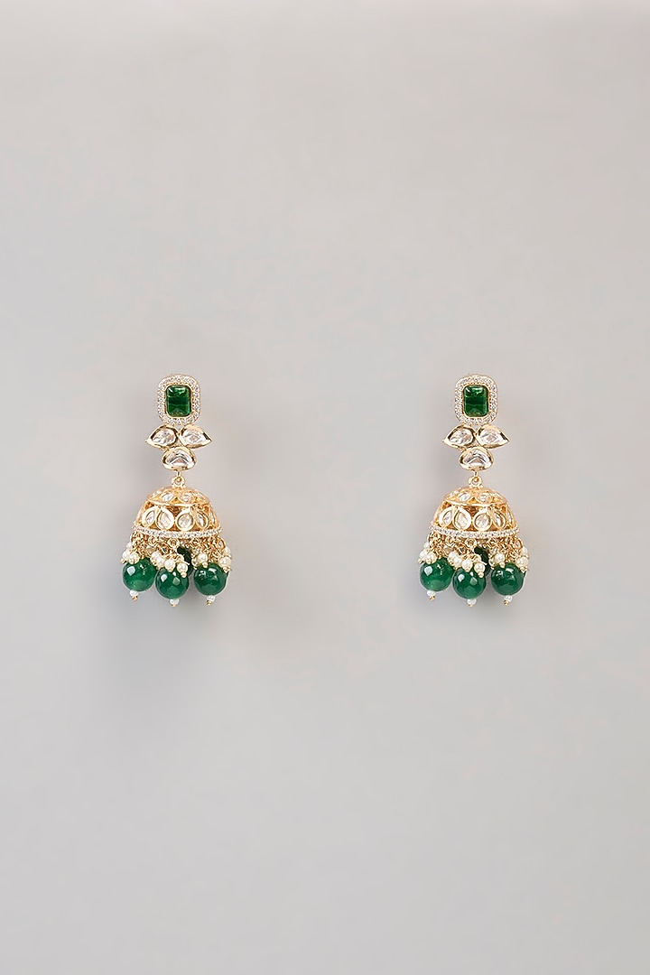 Two Tone Finish Kundan Polki & Beaded Necklace Set by Aura Trends at Pernia's Pop Up Shop