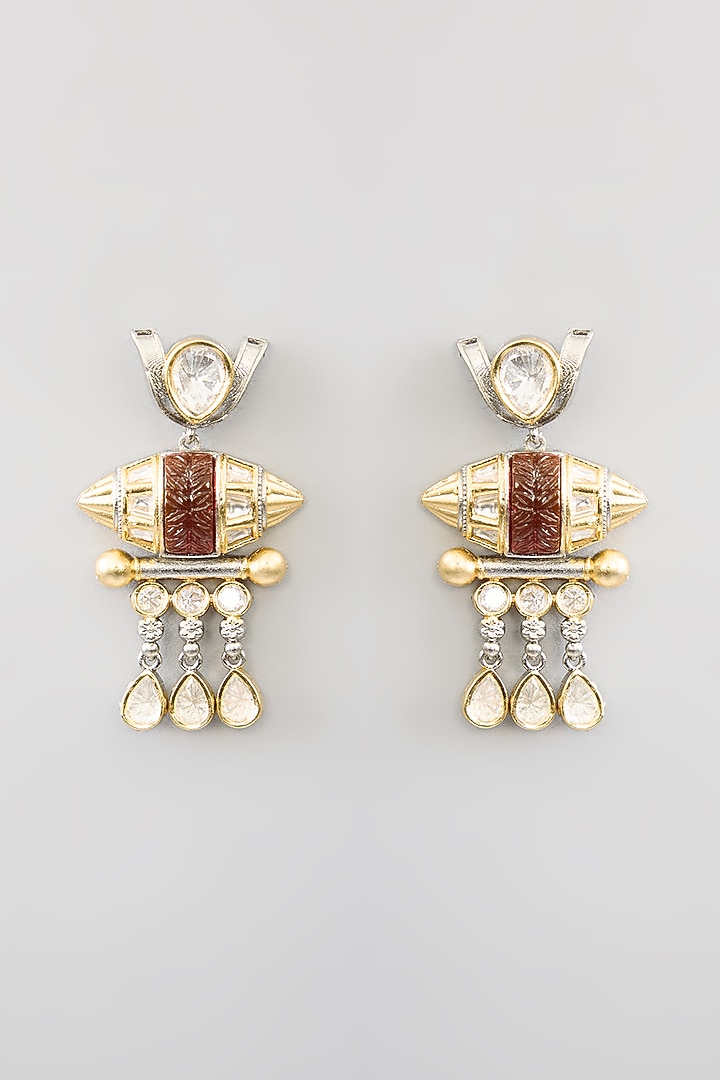 Two Tone Finish Kundan Polki & Beaded Necklace Set by Aura Trends at Pernia's Pop Up Shop