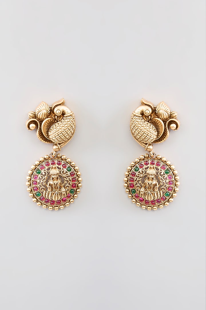 Gold Finish Kundan Polki & Beaded Necklace Set by Aura Trends at Pernia's Pop Up Shop