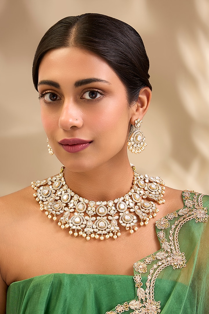 Gold Finish Motifs Layered Necklace Set by Aura Trends at Pernia's Pop Up Shop