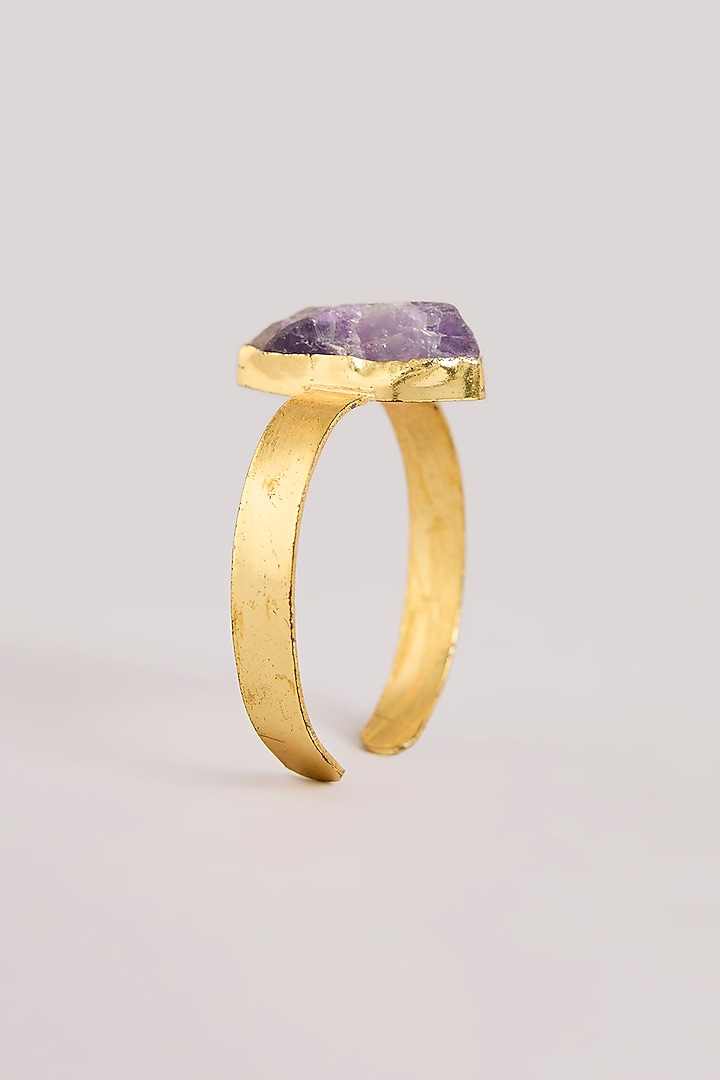 Gold Finish Purple Stone Ring by Aura Trends at Pernia's Pop Up Shop