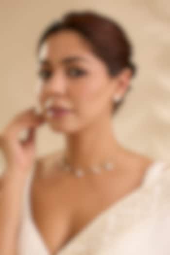 Gold Finish Kundan Polki Necklace Set by Aura Trends at Pernia's Pop Up Shop